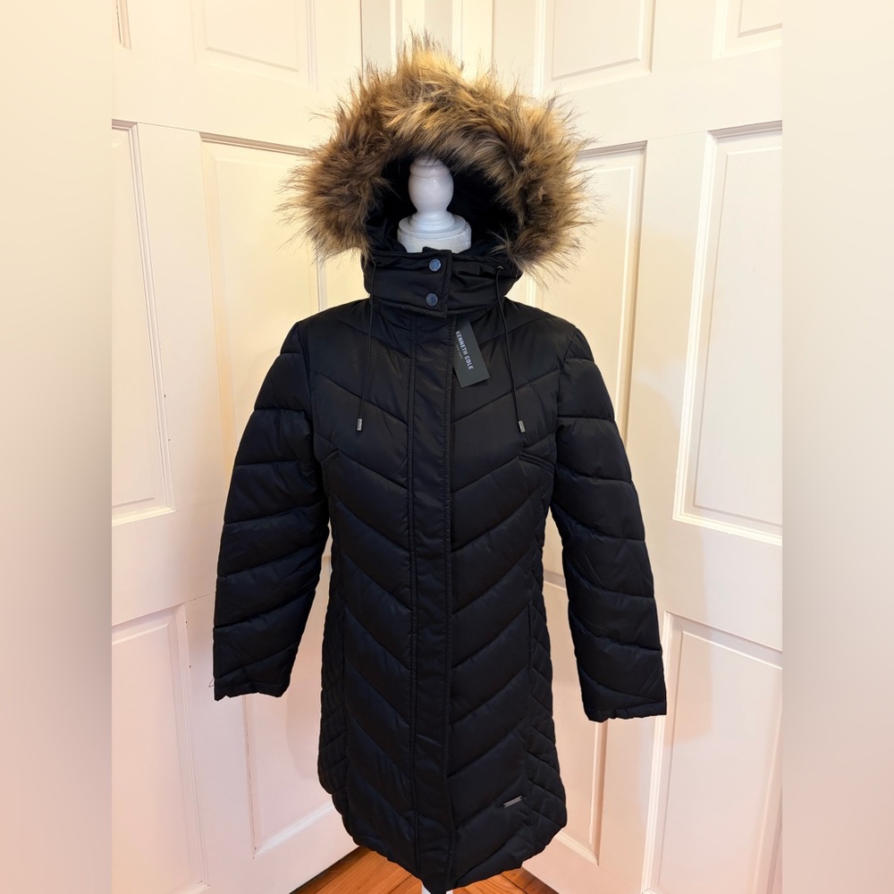 NWT Kenneth Cole Black Quilted Puffer Jacket